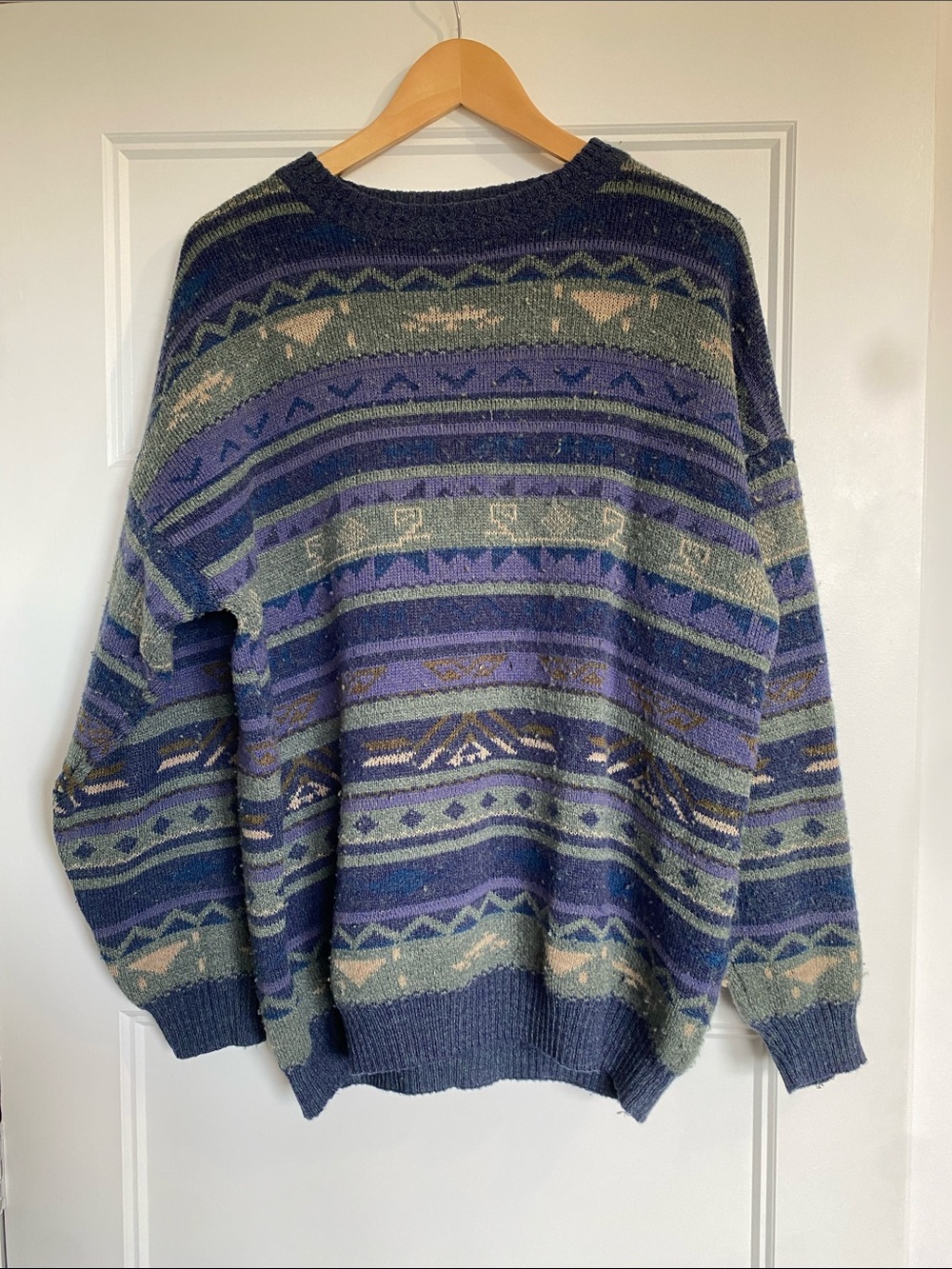 Lyle & Scott Multistripe Crewneck Sweater - Blue & Green